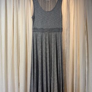 Max Studio Black and White Striped Midi Dress